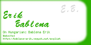 erik bablena business card